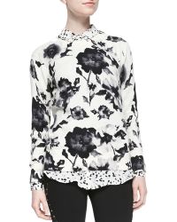 Haute Hippie Crewneck Floral-Print Pullover - Lyst