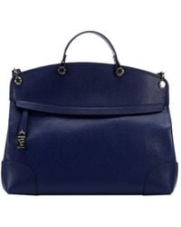 Furla Navy Leather 'Piper' Large Top Handle Bag - Lyst