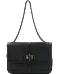 Christian Louboutin Black Leather 'Sweety Charity' Convertible Large Satchel - Lyst