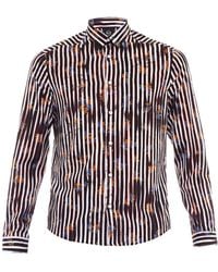 McQ by Alexander McQueen Worn Stripe-Print Cotton Shirt - Lyst