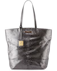 B Brian Atwood Liv Snake-Embossed Tote Bag - Lyst