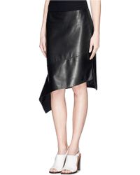 Reed Krakoff Flounce Hem Leather Skirt - Lyst