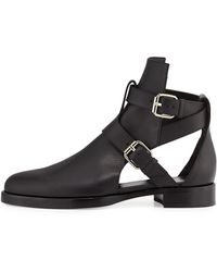 Pierre Hardy Double-Buckle Open Leather Boot - Lyst