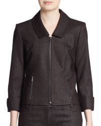 Calvin Klein Three-Quarter Cuffed Zip Jacket - Lyst