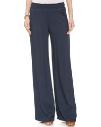 Splendid Woven Wide Leg Pants - Navy - Lyst