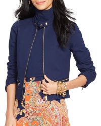 Ralph Lauren Lauren Full Zip Peplum Jacket - Lyst