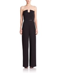 black halo peplum jumpsuit