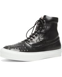 Alexander McQueen Illinois High Top Leather Sneakers - Lyst