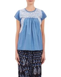 Ulla Johnson Embroidered Calla Babydoll Top - Lyst