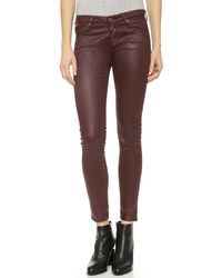 Ag Adriano Goldschmied The Legging Ankle Super Skinny Leatherette Jeans Leatherette Bracken Tan - Lyst