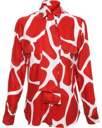 Stella Jean Silk Giraffe Print Shirt - Lyst