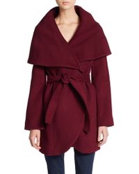Elie Tahari Marla Wool Wrap Coat - Lyst