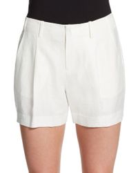 J Brand Pleated Linen-Blend Shorts - Lyst
