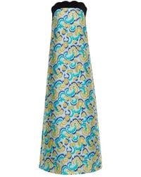 OSMAN Isis Swirl-Jacquard Strapless Gown - Lyst