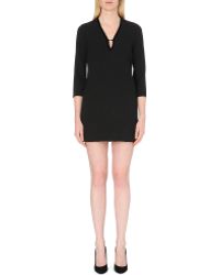 Maje Knitted Velvet Trim Dress - Lyst