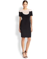 Honor Sheer-Yoke Dress - Lyst