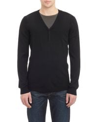 Helmut Lang V-Neck Sweater With Elbow Pockets - Lyst