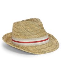 Vince Camuto Grosgrain Raffia Fedora - Lyst