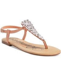 Rampage Pindle Faux-Pearl Thong Sandals - Lyst