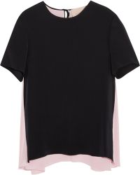 Roksanda Ilincic Saunton Two-Tone Silk-Cady Top - Lyst