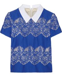 Lover Chelsea Lace-Paneled Piquã© Top - Lyst