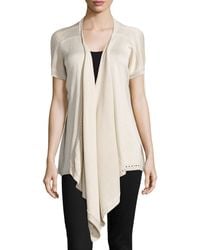 Donna Karan New York Draped-Front Silk-Cashmere Cozy - Lyst