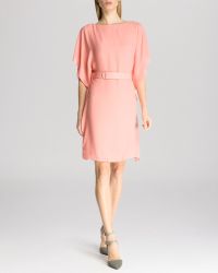 Halston Heritage Dress - Boat Neck Drape Sleeve Belted - Lyst