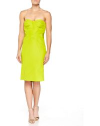 Zac Posen Strapless Cross-Seam Dress - Lyst