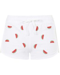 Topshop Watermelon Embroidery Runner Shorts - Lyst