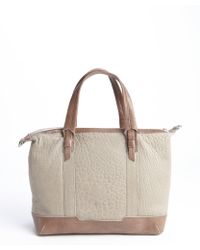 Olivia Harris Grey Leather 'Cobain' Zip Top Handle Bag - Lyst