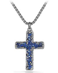 David Yurman Waves Cross Necklace - Lyst