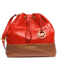 Michael Kors Michael Jules Large Colorblock Drawstring Shoulder Bag - Lyst