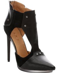 L.a.m.b. Black Leather And Suede 'Trevor' Cutout Pumps - Lyst