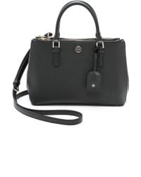 Tory Burch Robinson Mini Double Zip Satchel - Black - Lyst