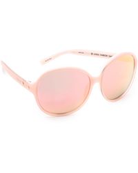 Matthew Williamson Glam Mirrored Sunglasses - Scallop/Peach Mirror - Lyst