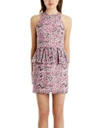 Charlotte Ronson Floral Peplum Dress - Lyst