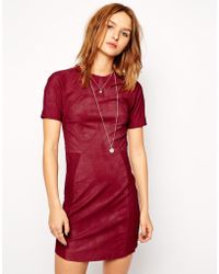 Twenty 8 Twelve Dovima Stretch Shimmer Leather Dress With Collar - Lyst