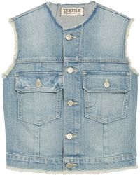 Textile Elizabeth And James Dest Sid Stretch-Denim Vest - Lyst