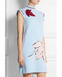 Suno Floral-intarsia Stretch-knit Mini Dress - Lyst