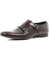 red double monk strap shoes