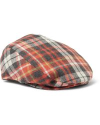 Junya Watanabe Plaid Wool-Blend Flat Cap - Lyst