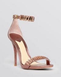 B Brian Atwood Open Toe Sandals - Ciara Beaded High Heel - Lyst