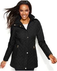 Calvin Klein Hooded Quilted Jacket - Lyst