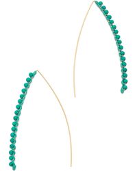 Aurelie Bidermann Studded Macrame Earrings - Turquoise - Lyst