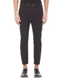Ann Demeulemeester Satin Waistband Cropped Trousers - Lyst