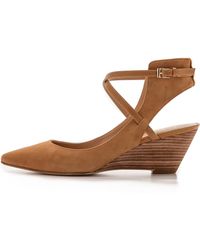 Belle By Sigerson Morrison Wallace Ankle Strap Wedges - Black - Lyst