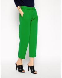 Asos Tall Premium Bonded Tapered Pants In Scuba - Lyst
