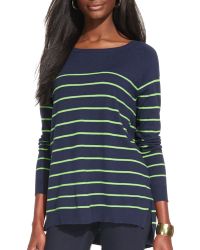 Ralph Lauren Lauren Raglan Sleeve Stripe Sweater - Lyst