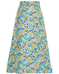 OSMAN Swirl-Jacquard Midi Skirt - Lyst