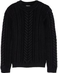Balmain Cable-Knit Wool Sweater - Lyst